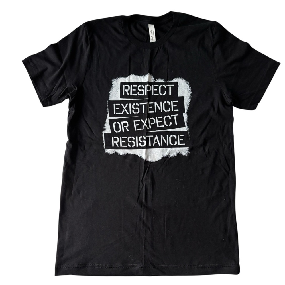 Black Graphic Statement T-Shirt, Size M